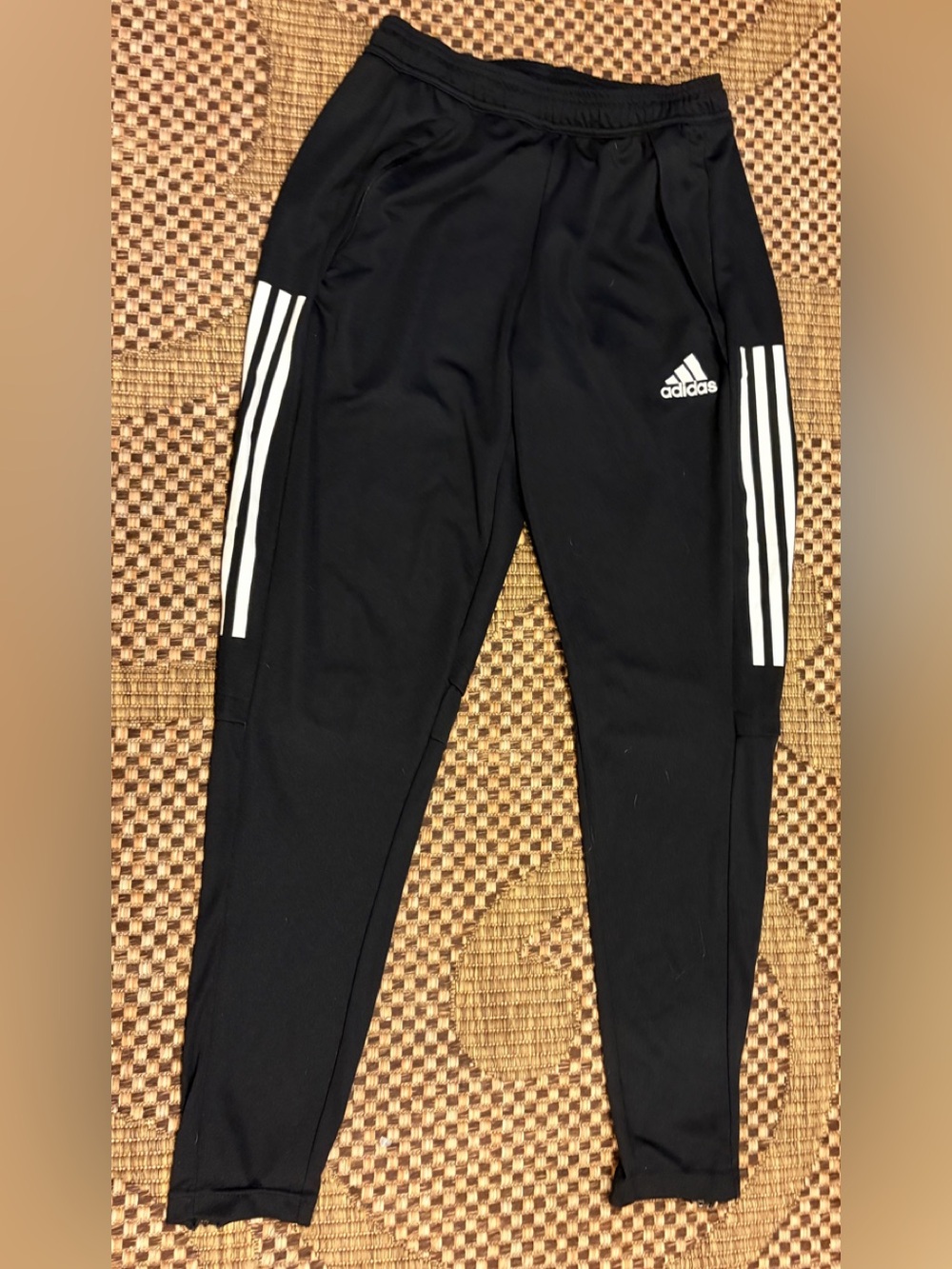 adidas Men's Black AEROREADY 3-Stripes Track Pants M Regular Drawstring